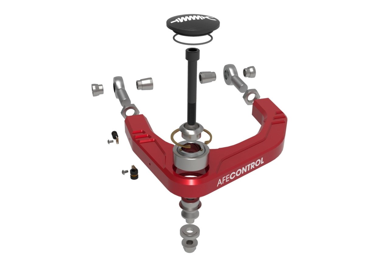 aFe 22 - 23 Tundra V6 - 3.4L | tt CONTROL Billet Uniball Upper Control Arm Kit Red | 460 - 72T005 - R - JDMuscleControl ArmsAFE460-72T005-R