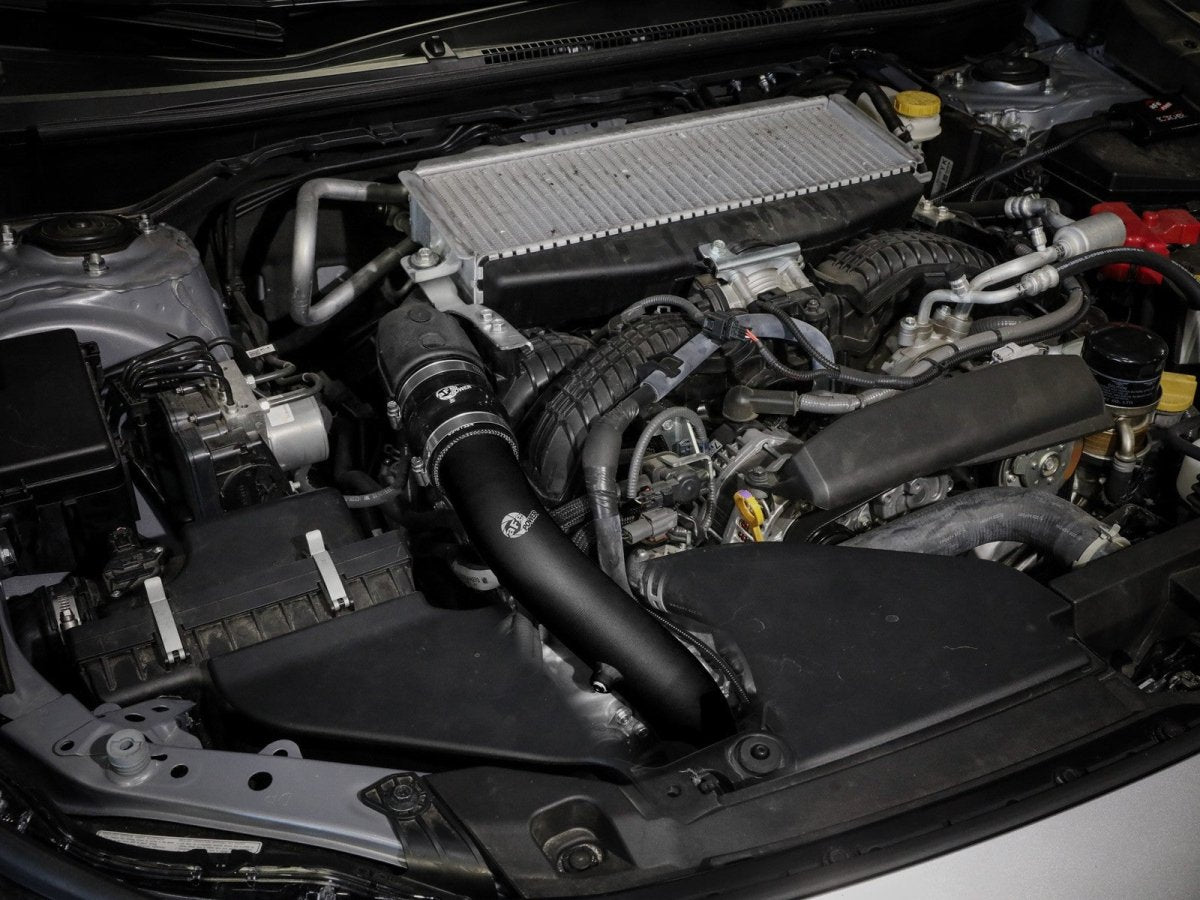 aFe [22 - 26 WRX] BladeRunner 2 - 1/2 IN Aluminum Hot Charge Pipe Black | 46 - 20668 - B - JDMuscleCharge Pipesafe46-20668-B