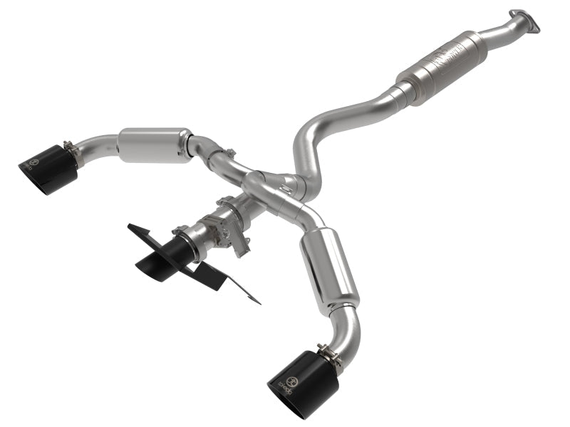 aFe 23 - 24 Toyota GR Corolla L3 1.6L | t Gemini XV 3in to 2 - 1/2in Cat Back Exhaust w/ Black Tips - JDMuscleSPKafe49-36067-B