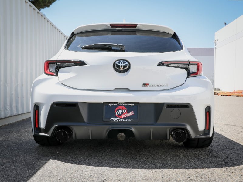 aFe 23 - 24 Toyota GR Corolla L3 1.6L | t Gemini XV 3in to 2 - 1/2in Cat Back Exhaust w/ Black Tips - JDMuscleSPKafe49-36067-B