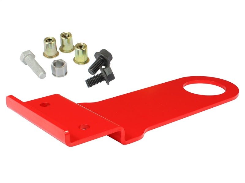 aFe Control Front Tow Hook for Chevrolet Corvette C6 2005 - 2013 – Red Powder Coat, Laser Cut Steel | afe450 - 401005 - R - JDMuscleSPK4341012