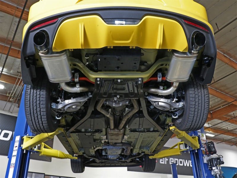 aFe MACHForce XP 2.5in 409 Stainless Axle Back Exhaust w/ Black Tips 15 - 17 Ford Mustang I4 - 2.3L | t - JDMuscleShop the look 2afe49-43085-B