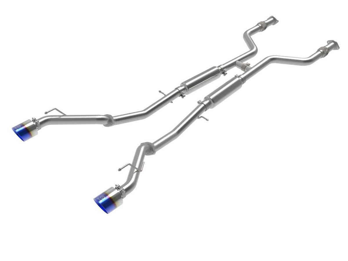 aFe POWER Takeda 23 - 24 Nissan Z 2 1/2in 304 SS Cat - Back Exhaust System w/ Blue Flame Tips | 49 - 36138 - L - JDMuscleCat Back Exhaust Systemafe49-36138-L