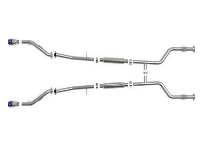 aFe POWER Takeda 23 - 24 Nissan Z 2 1/2in 304 SS Cat - Back Exhaust System w/ Blue Flame Tips | 49 - 36138 - L - JDMuscleCat Back Exhaust Systemafe49-36138-L