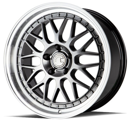 AH02 - JDMuscleWheelsAH02188551003HB18x8.55x100 | +35 | 73.1Hyper Black w/ Machined Lip