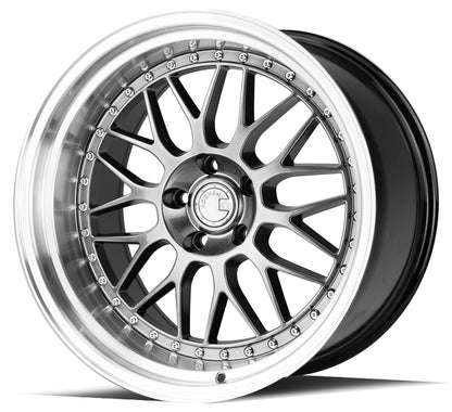 AH02 - JDMuscleWheelsAH021911511415HB19x115x114.3 | +15 | 73.1Hyper Black w/ Machined Lip