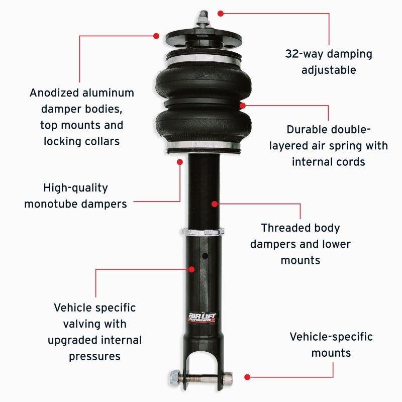 Air Lift 15 - 20 Acura TLX / 13 - 17 Honda Accord Rear Performance Air Suspension Kit - JDMuscleSPKalf76514
