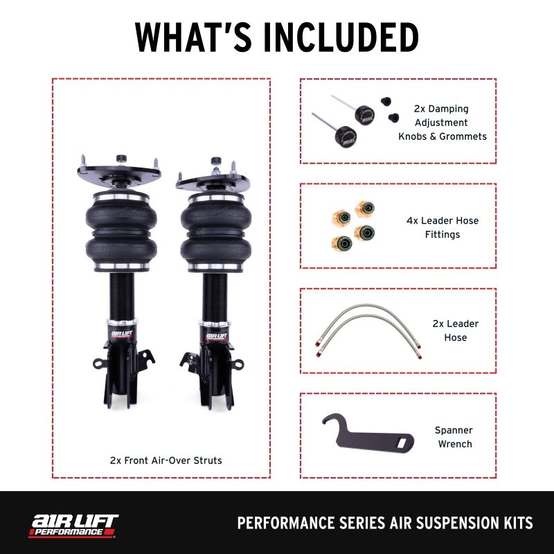 Air Lift Performance [15-21 WRX / 15-21 WRX STI] Front Air Suspension Kit - Black - JDMuscleAir Suspensionalf76001