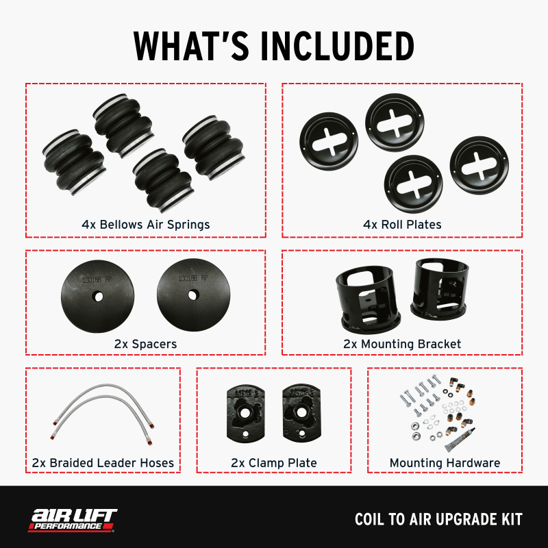 Air Lift Performance Coil to Air Upgrade Kit for Ford Mustang S550/S650 (2015 - 2024) – Part No. 83007 | alf83007 - JDMuscleSPK861478