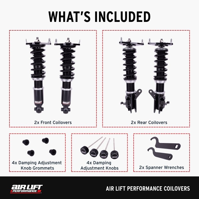 Air Lift Performance Coilover Kit for Toyota G86, GR86, Scion FRS (2012 - 2016), Subaru BRZ (2012 - 2024) - Part No. ALF79006 | alf79006 - JDMuscleSPK828628