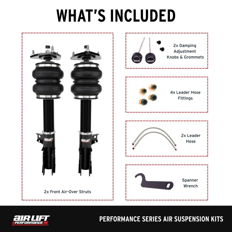 Air Lift Performance Front Air Suspension Kit for Ford Mustang S550/S650 by Air Lift (Part Number: alf76007) | alf76007 - JDMuscleSPK896238