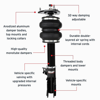 Air Lift Performance Front Air Suspension Kit for Ford Mustang S550/S650 by Air Lift (Part Number: alf76007) | alf76007 - JDMuscleSPK896238