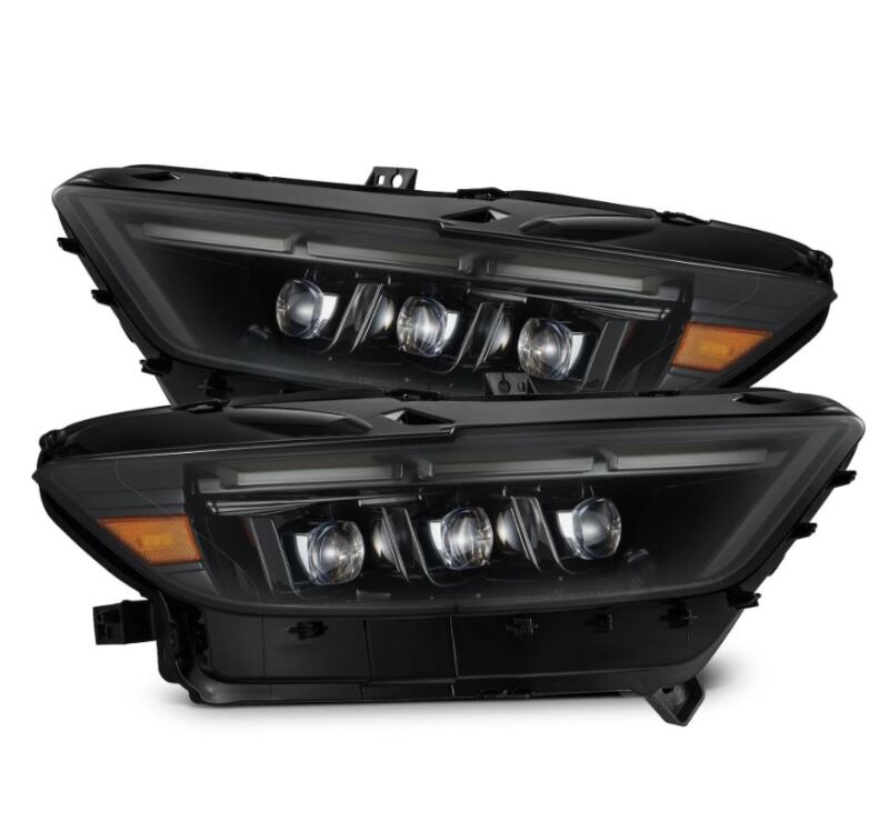 AlphaRex 15 - 17 Ford Mustang Nova Series LED Projector Headlights - Alpha Black with Sequential Signal and Switch DRL | arx880261 - JDMuscleSPK619969