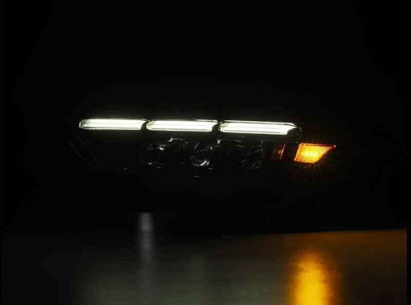 AlphaRex 15 - 17 Ford Mustang Nova Series LED Projector Headlights - Alpha Black with Sequential Signal and Switch DRL | arx880261 - JDMuscleSPK619969