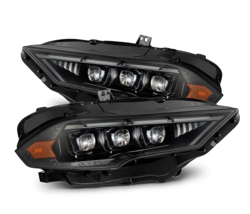 AlphaRex Nova Series Projector Headlights for 2018 - 2019 Ford Mustang – Alpha - Black with Active Light, Sequential Signal, and Switch DRL | arx880263 - JDMuscleSPK619971