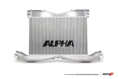 AMS Alpha Race Front Mount Intercooler with Logo [09-11 GT-R] - Black - JDMuscleIntercoolersamsALP.07.09.0008-1