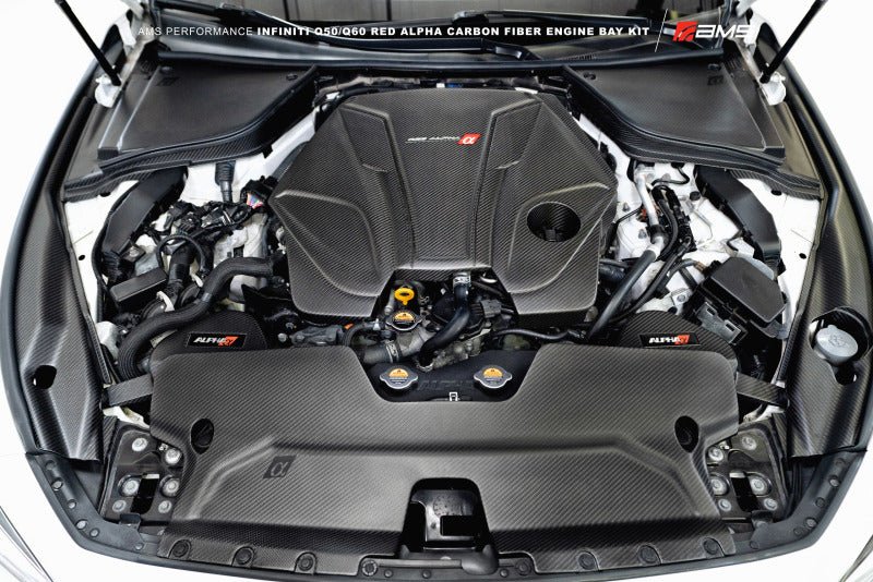 AMS Performance [17+ Q60 / 16+ Q50] Alpha Front Duct - Matte Carbon - JDMuscleIntakesamsALP.28.06.0002-1