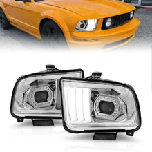 ANZO 05 - 09 Ford Mustang | w/Factory Halogen HL Only Projector Headlights w/Light Bar Chrome Housing - JDMuscleShop the look 2anz121567