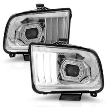 ANZO 05 - 09 Ford Mustang | w/Factory Halogen HL Only Projector Headlights w/Light Bar Chrome Housing - JDMuscleShop the look 2anz121567
