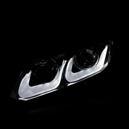 ANZO [12-15 Civic] Projector Headlight Set with U-Bar - Clear Lens, Black Housing - JDMuscleHeadlight Setsanz121479