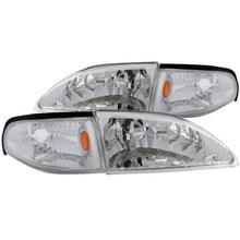 ANZO 1994 - 1998 Ford Mustang Crystal Headlights with Clear Lenses and Chrome Housing | anz121262 - JDMuscleSPK104111