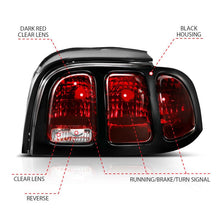 ANZO 1994 - 1998 Ford Mustang Taillight Set with Dark Red Lens and Black Housing | anz321350 - JDMuscleSPK377038