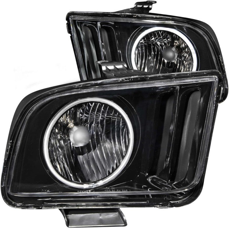 ANZO 2005 - 2009 Ford Mustang Crystal Headlights with Halo - Black Housing and CCFL, Pair | anz121033 - JDMuscleSPK103989