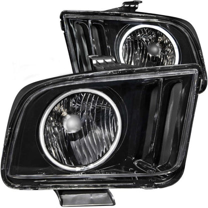 ANZO 2005 - 2009 Ford Mustang Crystal Headlights with Halo - Black Housing and CCFL, Pair | anz121033 - JDMuscleSPK103989