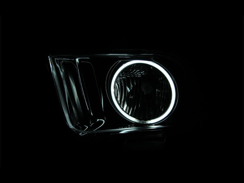 ANZO 2005 - 2009 Ford Mustang Crystal Headlights with Halo - Black Housing and CCFL, Pair | anz121033 - JDMuscleSPK103989