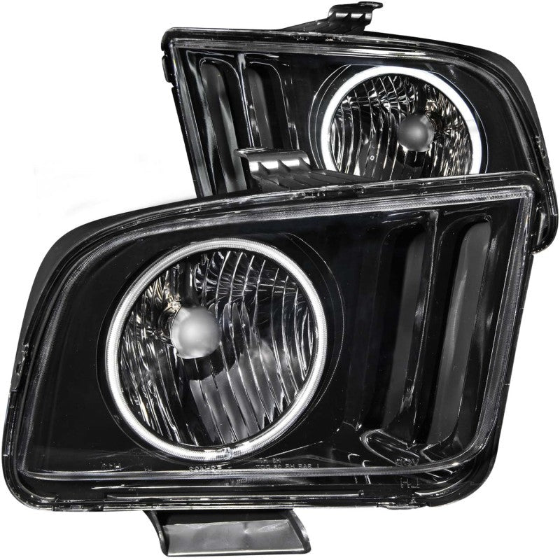 ANZO 2005 - 2009 Ford Mustang Crystal Headlights with Halo - Black Housing and CCFL, Pair | anz121033 - JDMuscleSPK103989
