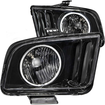 ANZO 2005 - 2009 Ford Mustang Crystal Headlights with Halo - Black Housing and CCFL, Pair | anz121033 - JDMuscleSPK103989