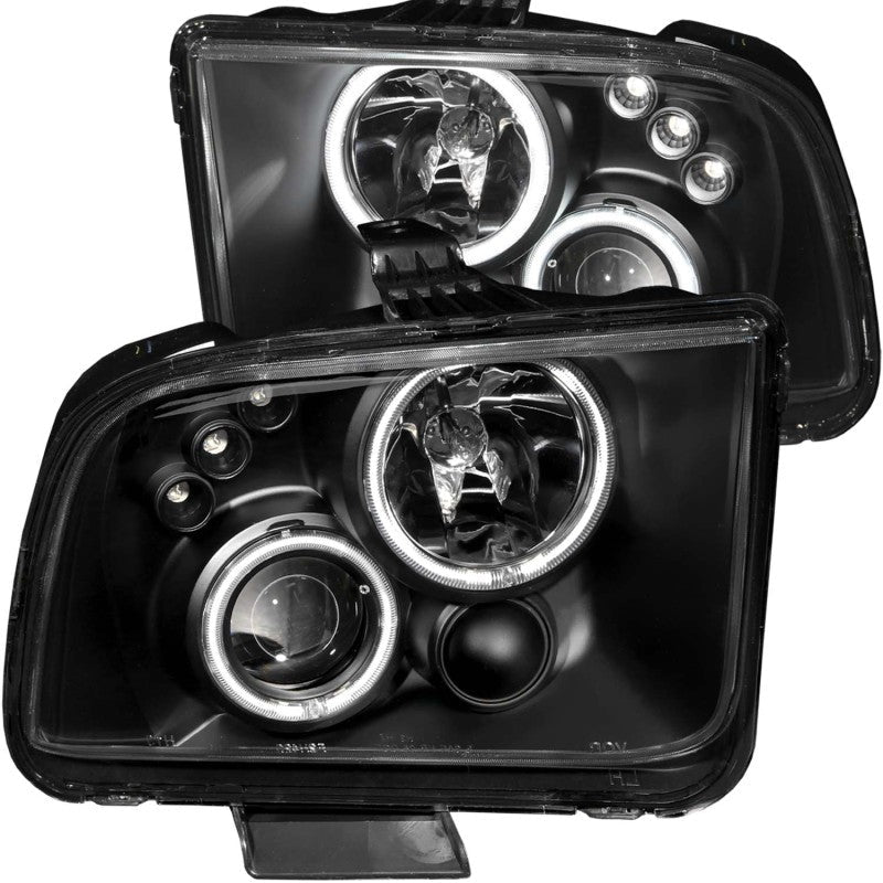 ANZO 2005 - 2009 Ford Mustang Projector Headlights with Halo, Black Housing, CCFL, Pair | anz121166 - JDMuscleSPK104061