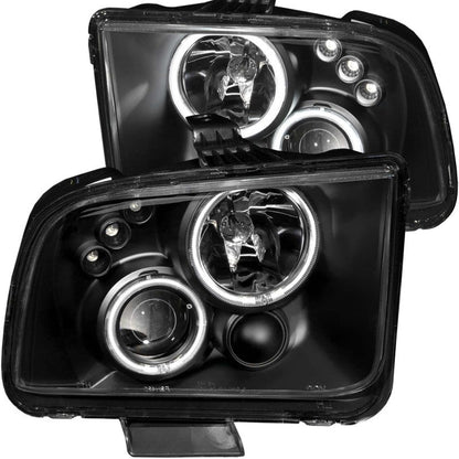 ANZO 2005 - 2009 Ford Mustang Projector Headlights with Halo, Black Housing, CCFL, Pair | anz121166 - JDMuscleSPK104061