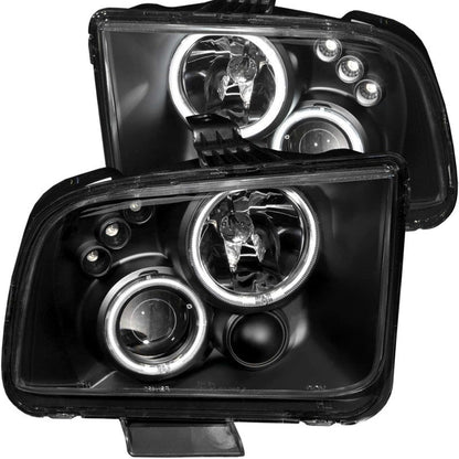 ANZO 2005 - 2009 Ford Mustang Projector Headlights with Halo, Black Housing, CCFL, Pair | anz121166 - JDMuscleSPK104061