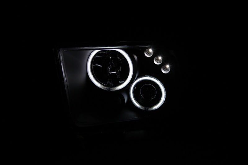 ANZO 2005 - 2009 Ford Mustang Projector Headlights with Halo, Black Housing, CCFL, Pair | anz121166 - JDMuscleSPK104061