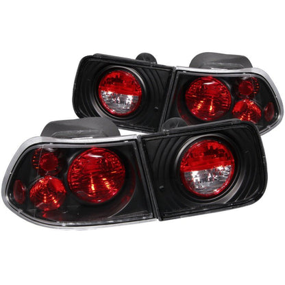 ANZO [96-00 Civic] Tail Light Assembly - Clear Lens, Black Housing, Pair - JDMuscleTail Lightsanz221062