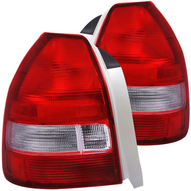 ANZO [96-00 Civic] Tail Light Assembly Pair - Red/Clear Lens, 3-Door - JDMuscleTail Lightsanz221135