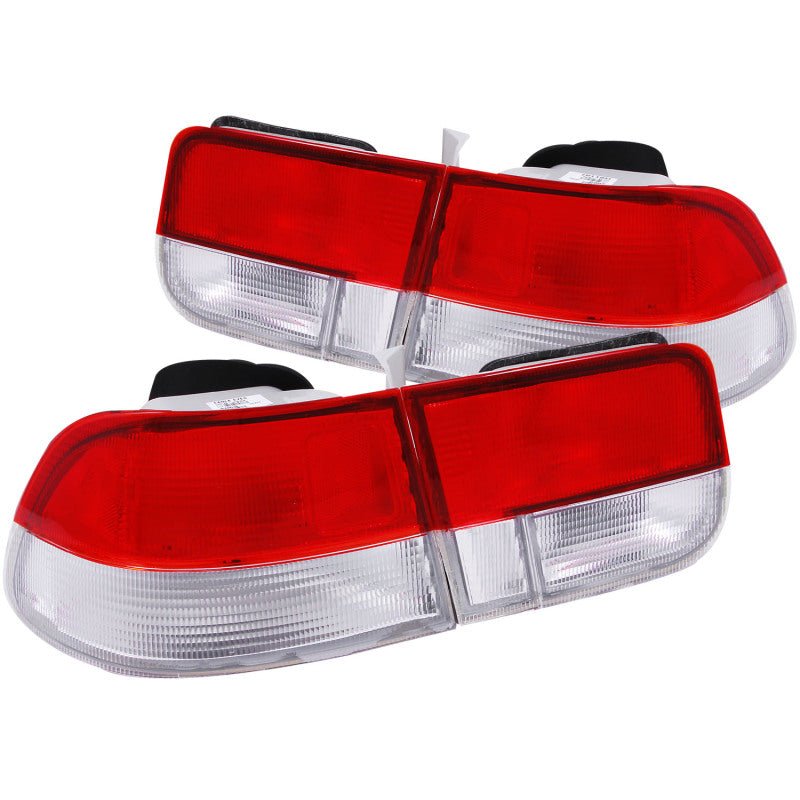 ANZO [96-00 Civic] Tail Light Assembly - Red/Clear OEM Lens, 4-Piece Pair - JDMuscleTail Lightsanz221147