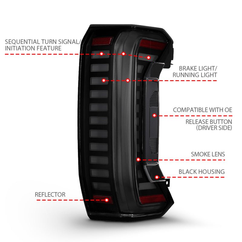 ANZO Z - Series Full LED Tail Lights for Toyota Tundra 2022 - 2024 with Smoke Lens - Pair | anz311455X - JDMuscleSPK838008