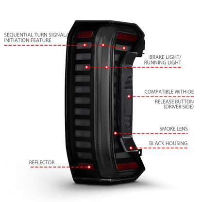 ANZO Z - Series Full LED Tail Lights for Toyota Tundra 2022 - 2024 with Smoke Lens - Pair | anz311455X - JDMuscleSPK838008