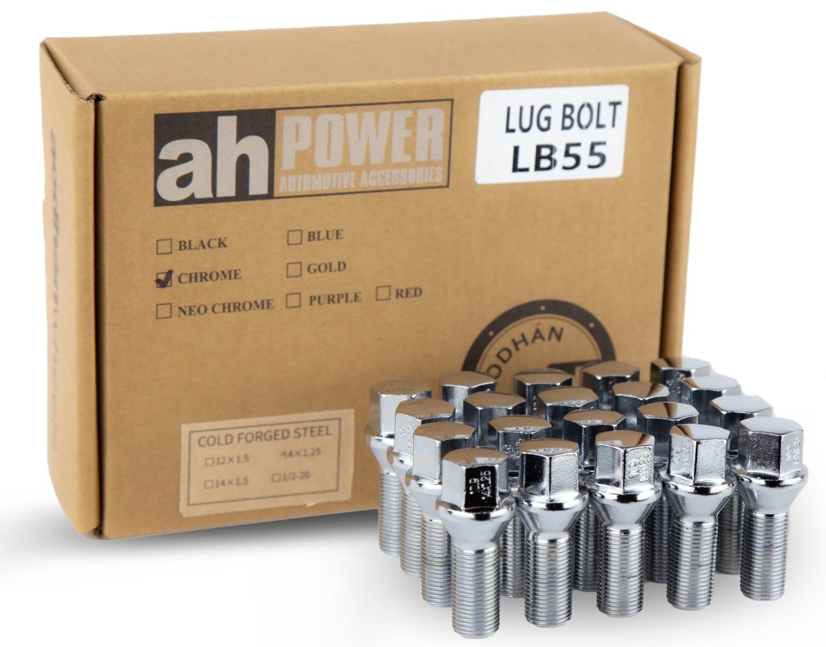 Aodhan LB55 Lug Bolts Set - Conical Seat, 28mm Shank Length - JDMuscleLug BoltsAHLB551215C12x1.5Chrome