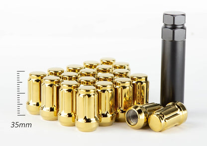 Aodhan Spline Lug nuts Set - Conical Seat ,35mm Overall Size - JDMuscleLug NutsAHLNSPL351215BK12x1.5Black