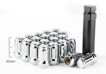 Aodhan Spline Lug nuts Set - Conical Seat ,35mm Overall Size - JDMuscleLug NutsAHLNSPL351215BK12x1.5Black
