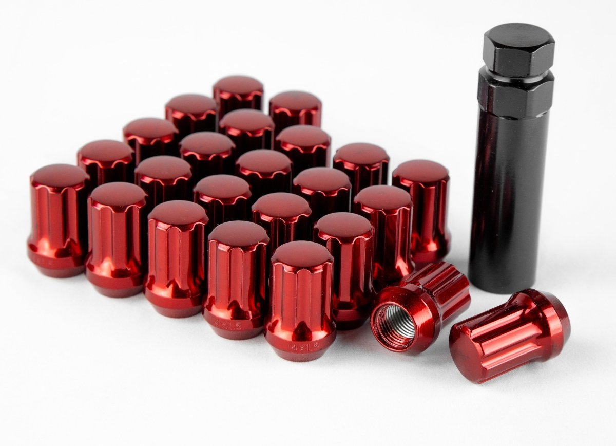 Aodhan Spline Lug nuts Set - Conical Seat ,35mm Overall Size - JDMuscleLug NutsAHLNSPL351215BK12x1.5Black