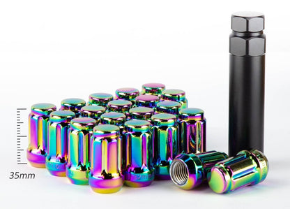 Aodhan Spline Lug nuts Set - Conical Seat ,35mm Overall Size - JDMuscleLug NutsAHLNSPL351215BK12x1.5Black
