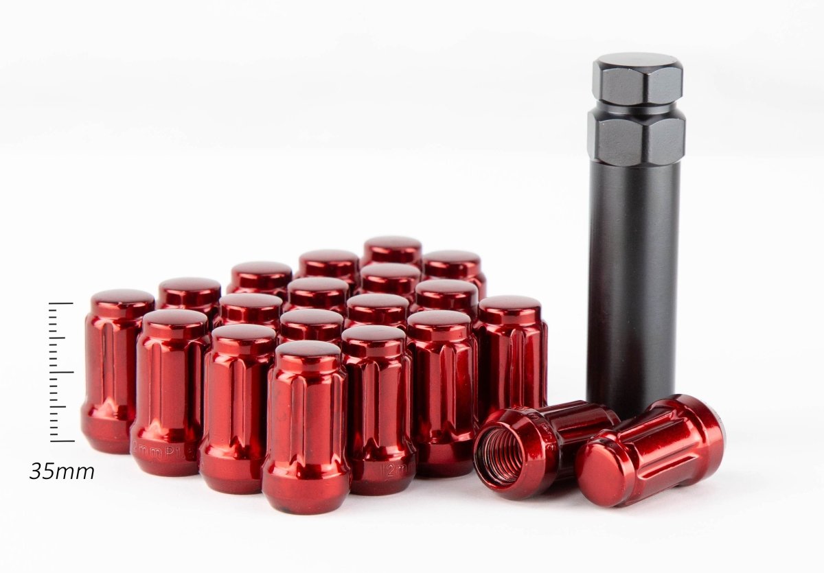 Aodhan Spline Lug nuts Set - Conical Seat ,35mm Overall Size - JDMuscleLug NutsAHLNSPL351215BK12x1.5Black