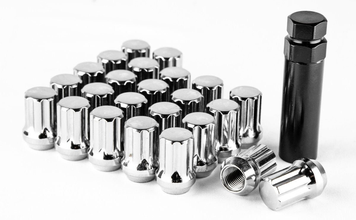 Aodhan Spline Lug nuts Set - Conical Seat ,35mm Overall Size - JDMuscleLug NutsAHLNSPL351215BK12x1.5Black