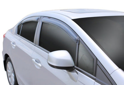 AVS [12-15 Civic] Ventvisor Outside-Mount Window Deflectors, 4-Piece - Smoke - JDMuscleWindow Deflectorsavs94462