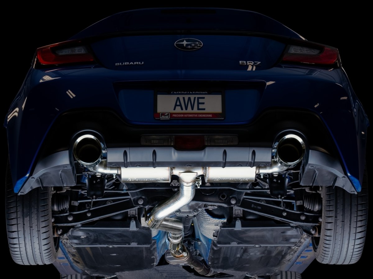 AWE 13-22 BRZ / 17-21 Toyota 86 / 2022 GR86 Touring Edition Catback Exhaust w/ Chrome Silver Tips | 3015-32486