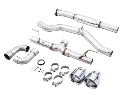 AWE 13-24 BRZ / 17-21 Toyota 86 / 22-24 GR86 Track Edition Catback Exhaust w/ Chrome Silver Tips | 3020-32279